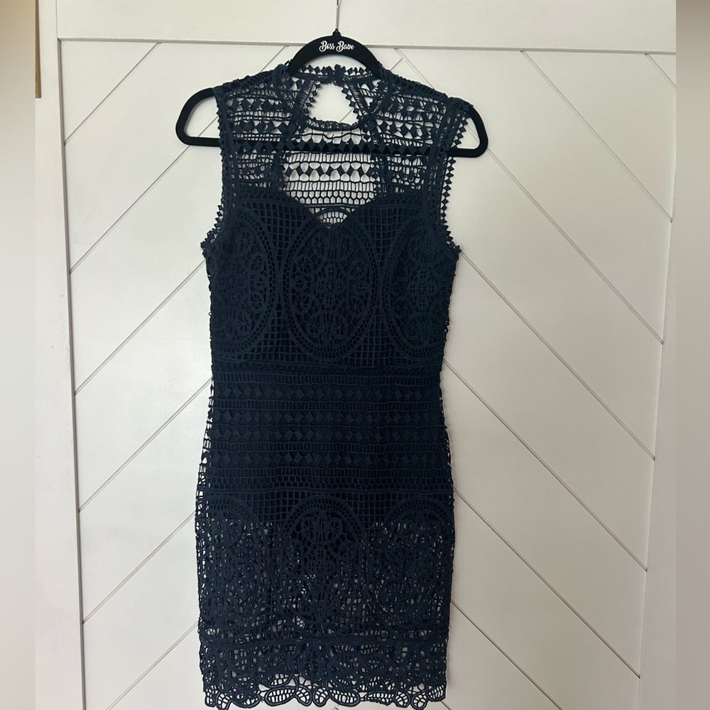 Lovers + Friends Lace Navy Mini Dress - S